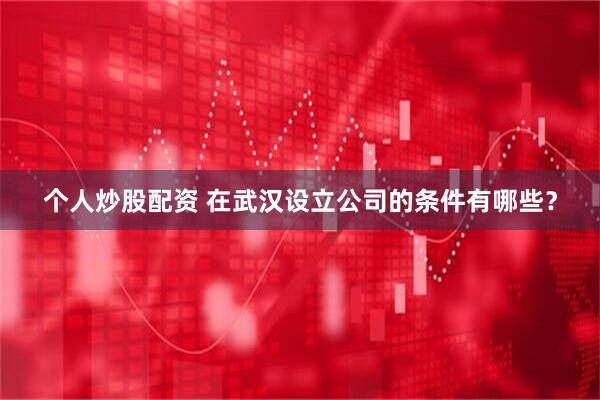 个人炒股配资 在武汉设立公司的条件有哪些？
